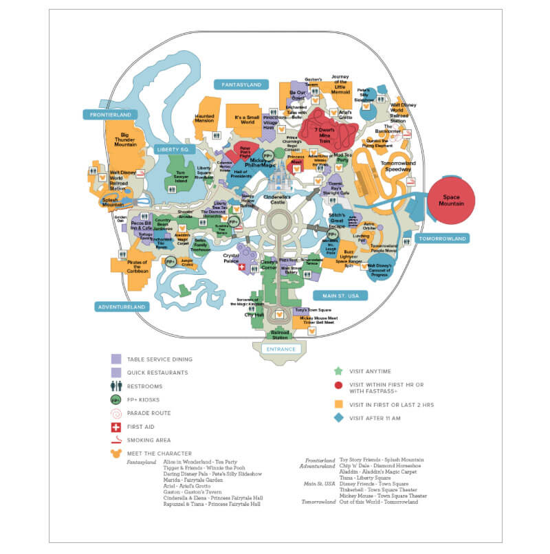 disney world magic kingdom printable map