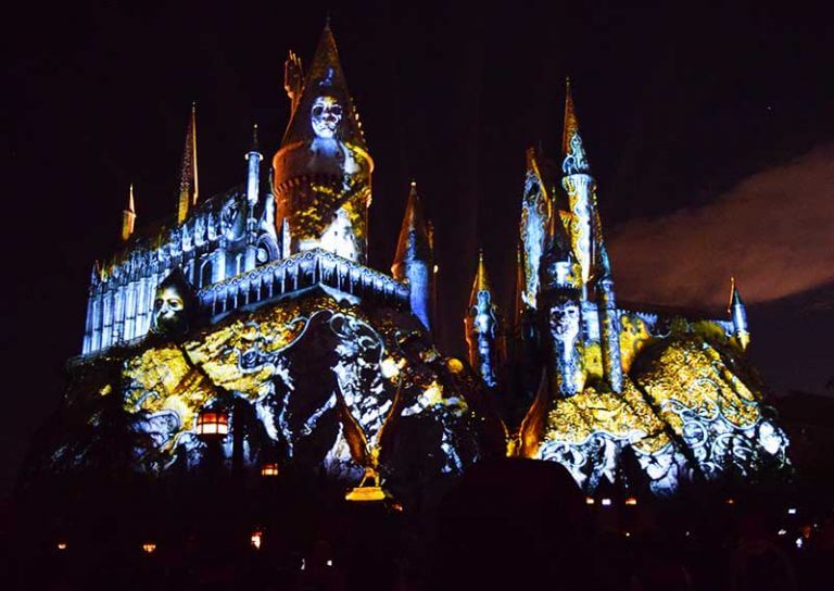 Best Viewing of the Nighttime Lights at Hogwarts Castle