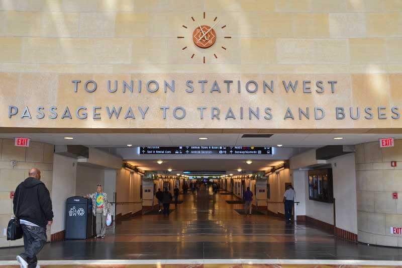 Taking Public Transportation to Disneyland and Universal Studios - Union Station passage to trains and buses