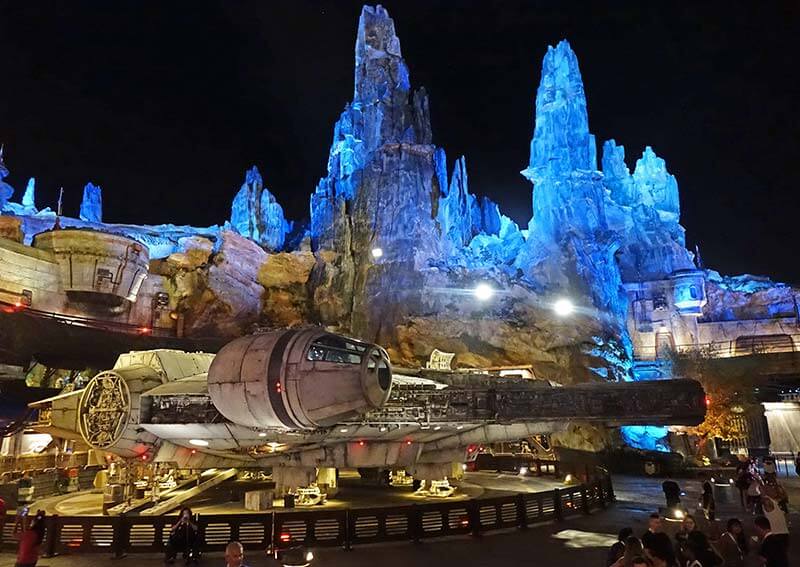 Star Wars: Galaxy's Edge at Disney World at night