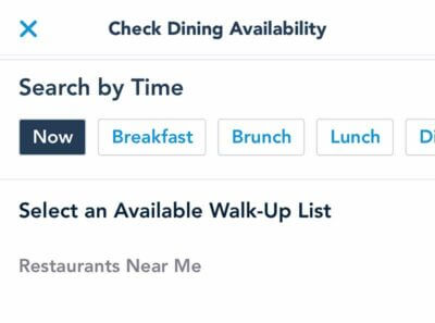 Walk-Up Availability at Disney World Restaurants Available 'Now' in My Disney Experience