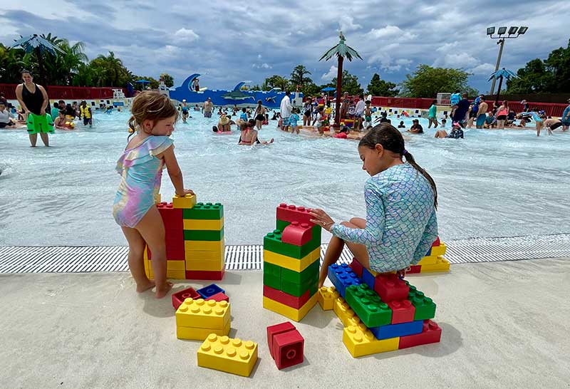 Legoland store platform sandals