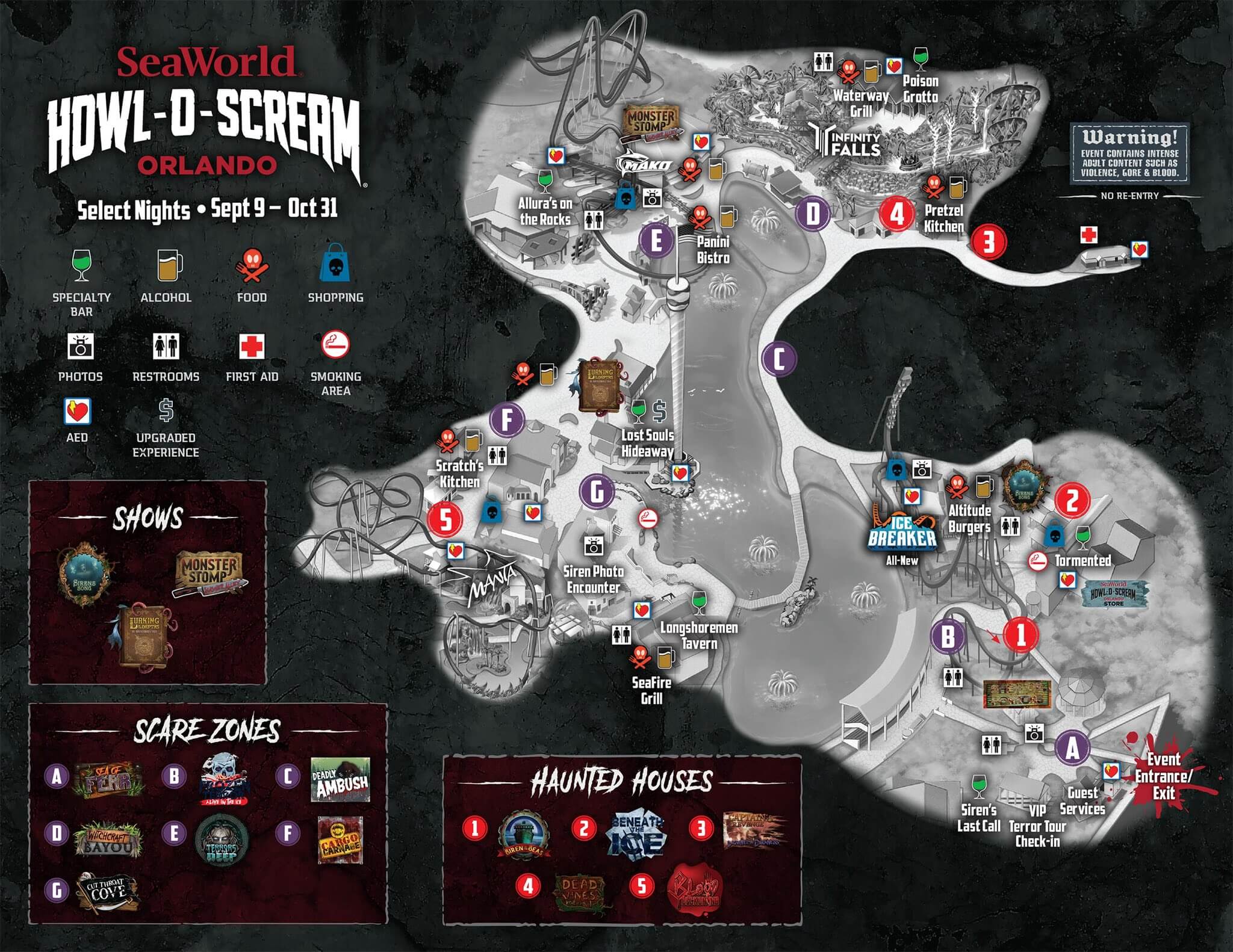 Howl O'scream Map 2024 Conni Diandra