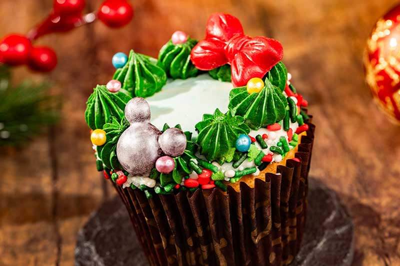 Mickey's Very Merry Christmas Party Food - Christmas Wreath Cupcake 2025
