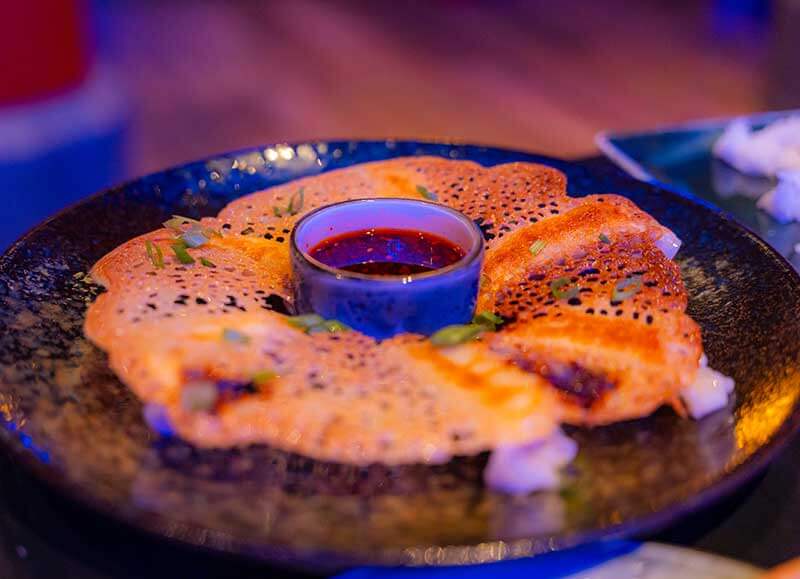 Epic Universe Food - Snowflake Potstickers at Blue Dragon