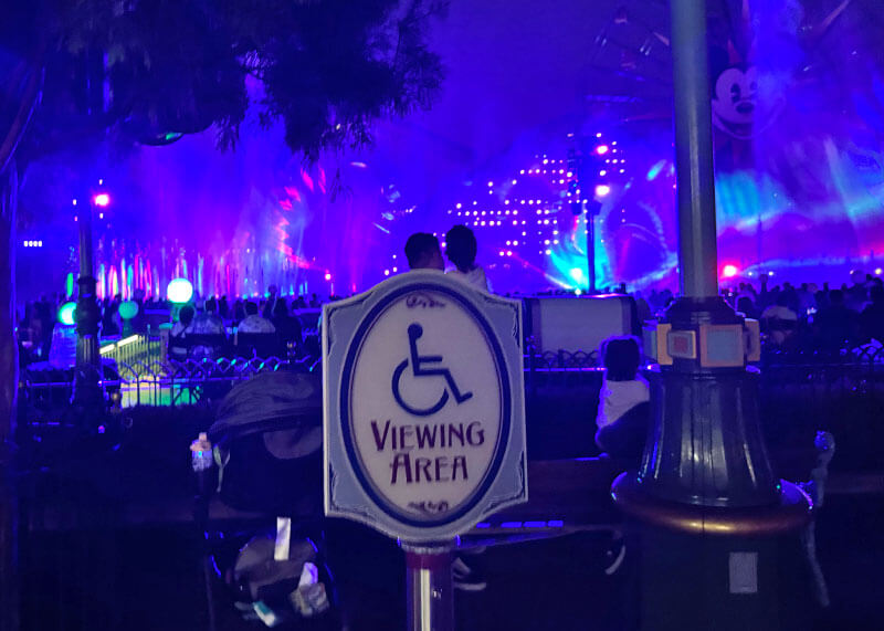 Best Ways and Places to View World of Color Happiness! at Disneyland -Accessible viewing
