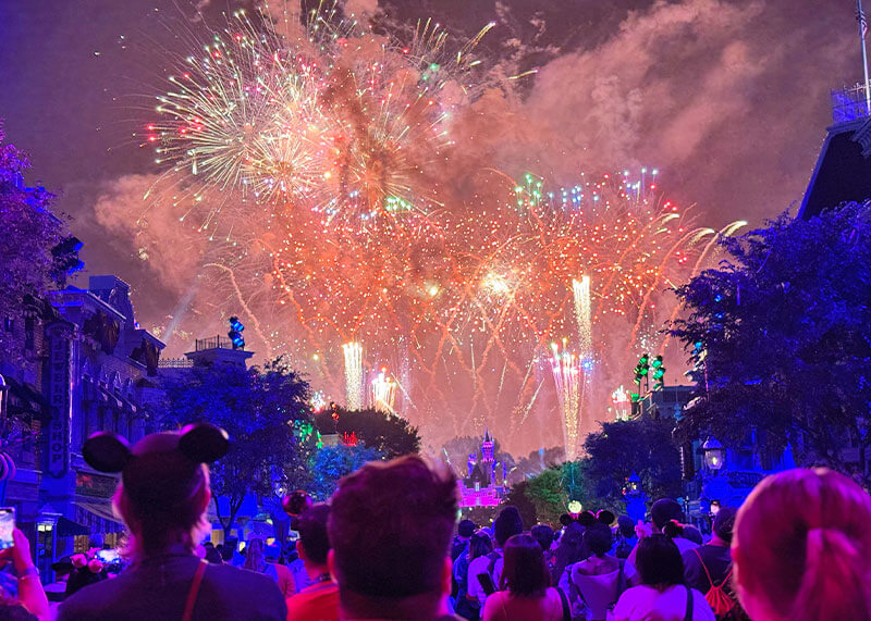 A Colorful Guide to Disneyland After Dark Pride Nite - Fireworks from back of Main Street