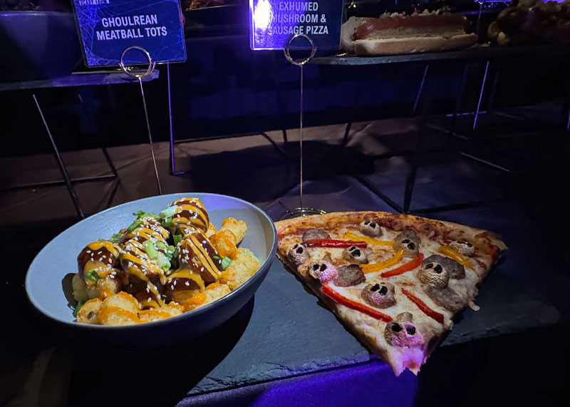 Your Ghoulish Guide to Knott’s Scary Farm - Meatballs and skull pizza