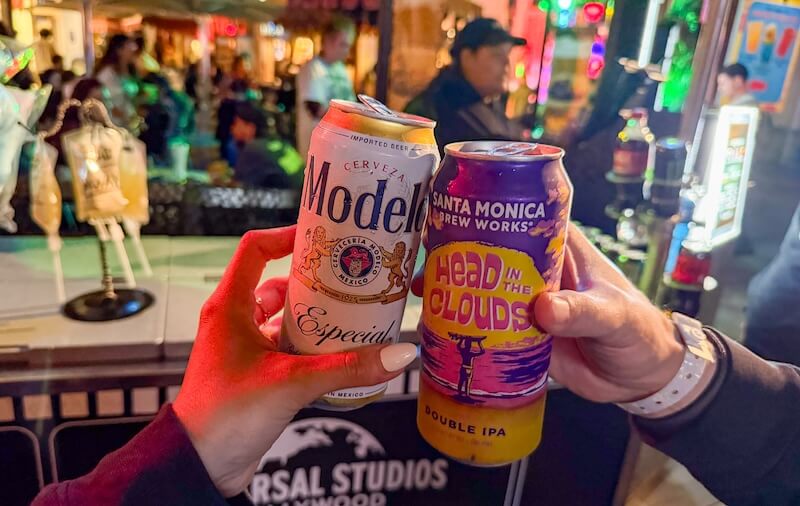 Where To Find the Best Drinks with Alcohol at Halloween Horror Nights Hollywood - Domestic and Craft beer from drink cart in Upper Lot