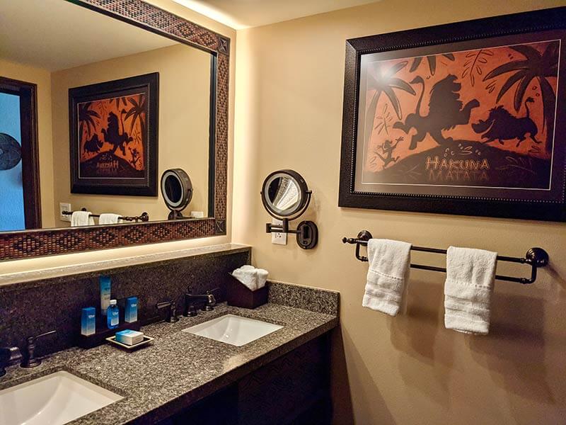 Disney's Animal Kingdom Lodge - Savanna room bathroom vanity