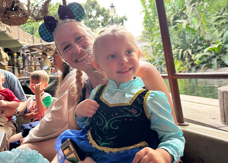 Bougie on a Budget — How to Save on Souvenirs at Disneyland - Girl in princess dress brought from home