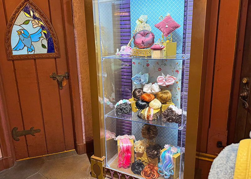 The Royal Treatment at Bibbidi Bobbidi Boutique at Disneyland - case of hair options