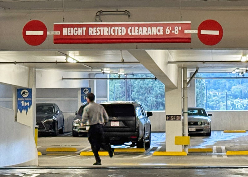 Universal Studios Hollywood Parking- Height sign