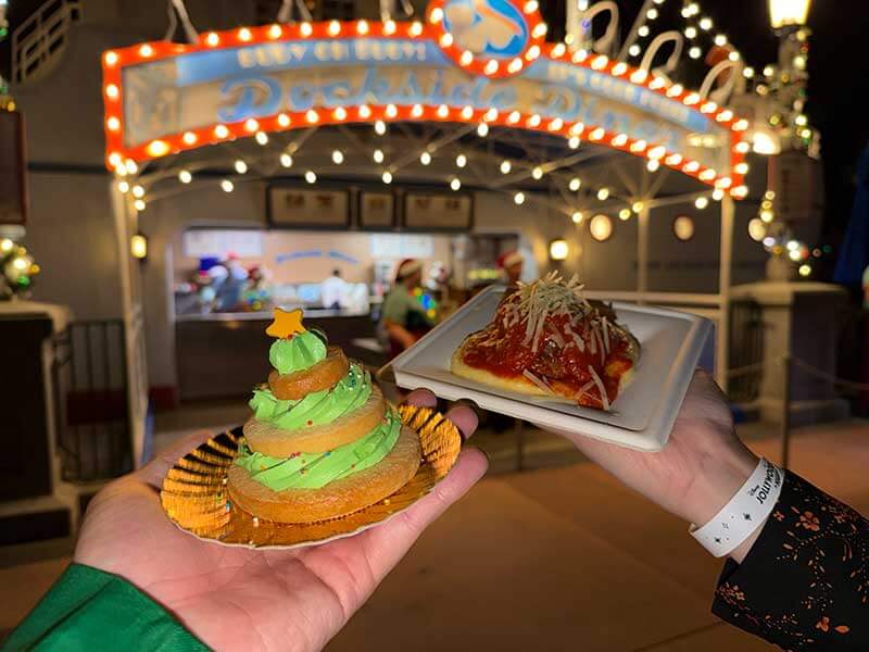 Disney Jollywood Nights - Dockside Diner's Meatball and Christmas Tree Cookie Stack