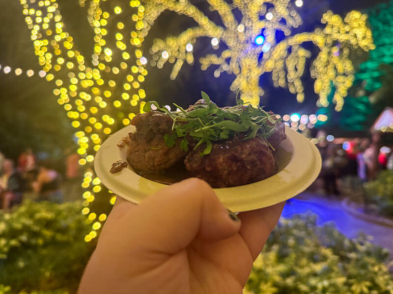Busch Gardens Christmas Town - Cranberry Glazed Turkey Meatballs
