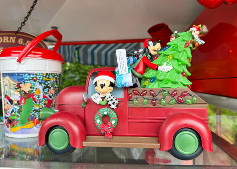 All the Disney California Adventure Holiday Food and Beverages - Mickey tree truck popcorn bucket
