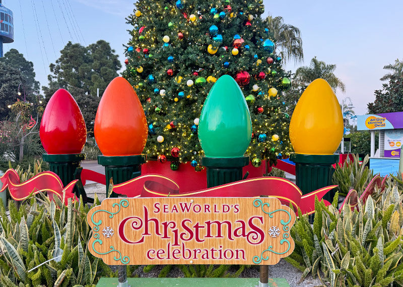 The Jolly Details of the SeaWorld San Diego Christmas Celebration - Holiday decor and sign