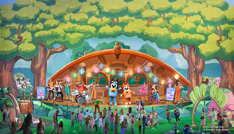 Best Theme Parks in California by Age Group - Bluey art