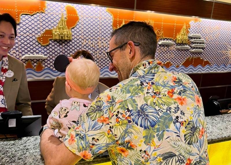disney cruise with a baby - dad with baby girl