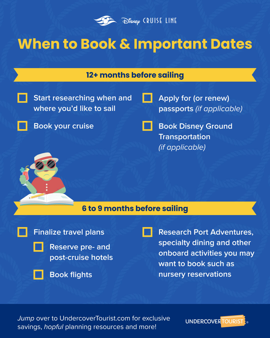 cruise planning - Important dates checklist