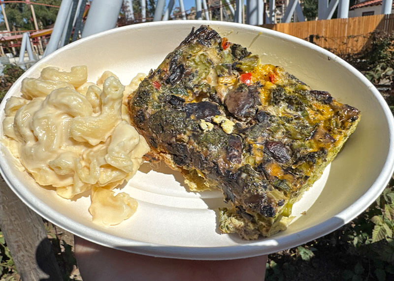 Everything to Know About PEANUTS Celebration at Knott's Berry Farm - Frittata with mac and cheese