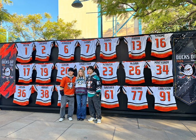 Anaheim Ducks Day at Disney California Adventure - Jersey wall
