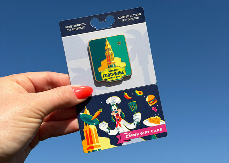 Our Guide to the Disney California Adventure Food & Wine Festival - Girft card with free pin