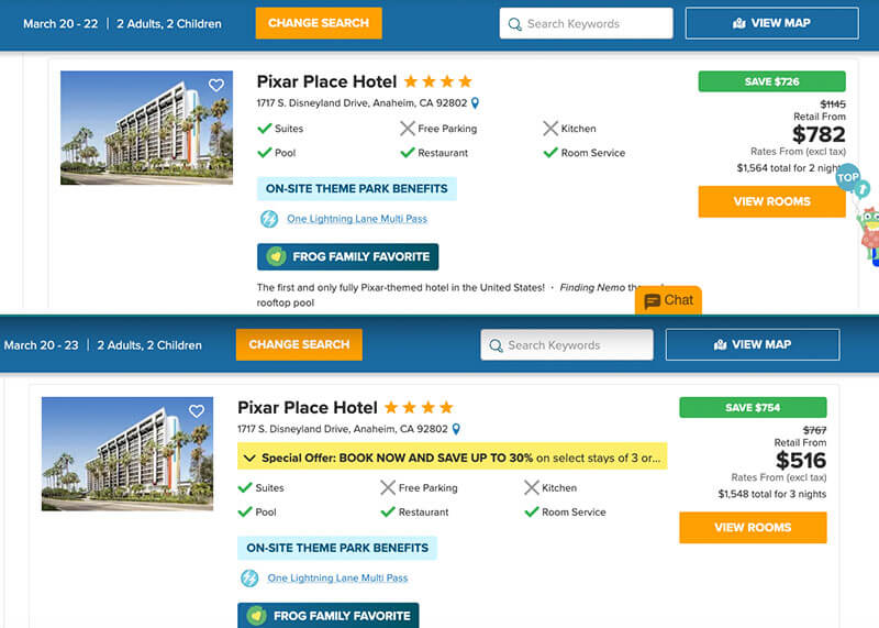 Disneyland Deals for Spring Break and Summer Visits - 2 days vs 3 days at Pixar Place