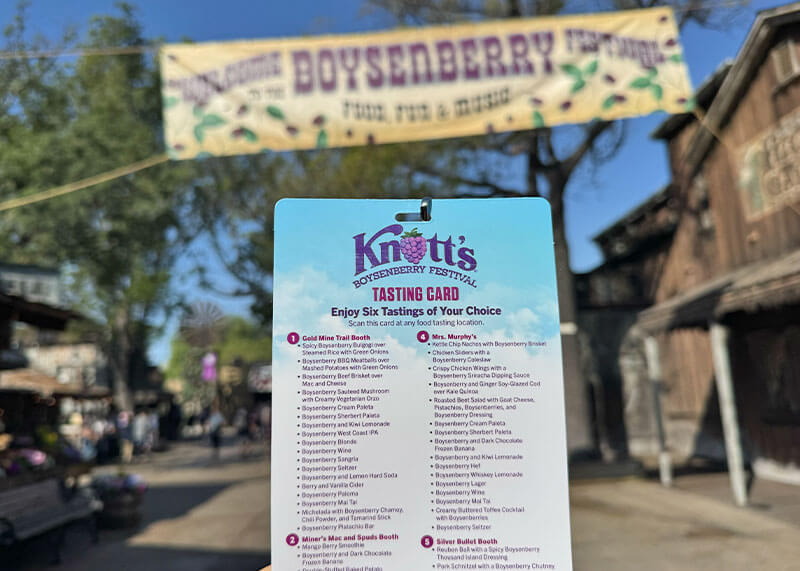Your Guide to the Boysenberry Festival at Knott's Berry Farm - Tasting Card