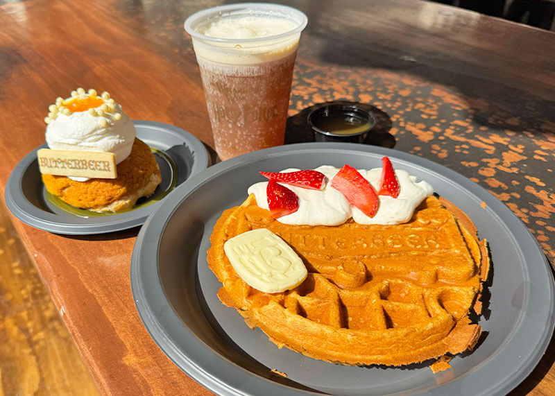 Best Time to Visit Universal Studios Hollywood - Butterbeer Season waffle