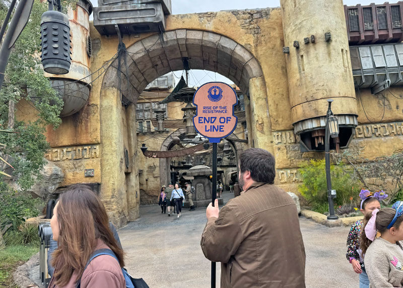 Strategies to Rope Drop Disneyland Park - end of Line for Rise near Marketplace