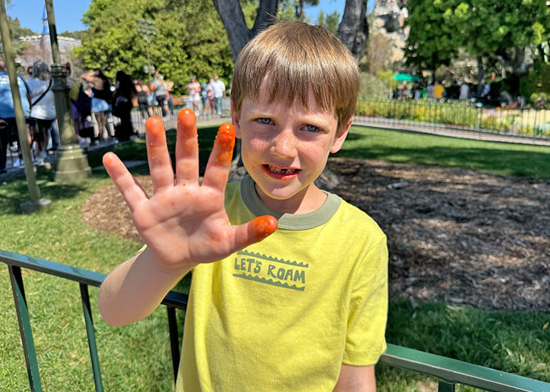 Taking Elementary-Aged Kids to Disneyland - Kid with dirty hands