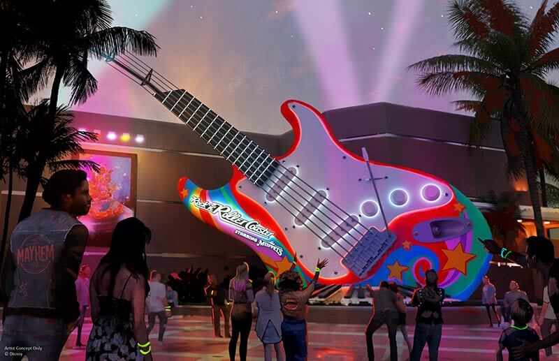 disney world muppets - giant guitar outside Rock 'n' Roller Coaster