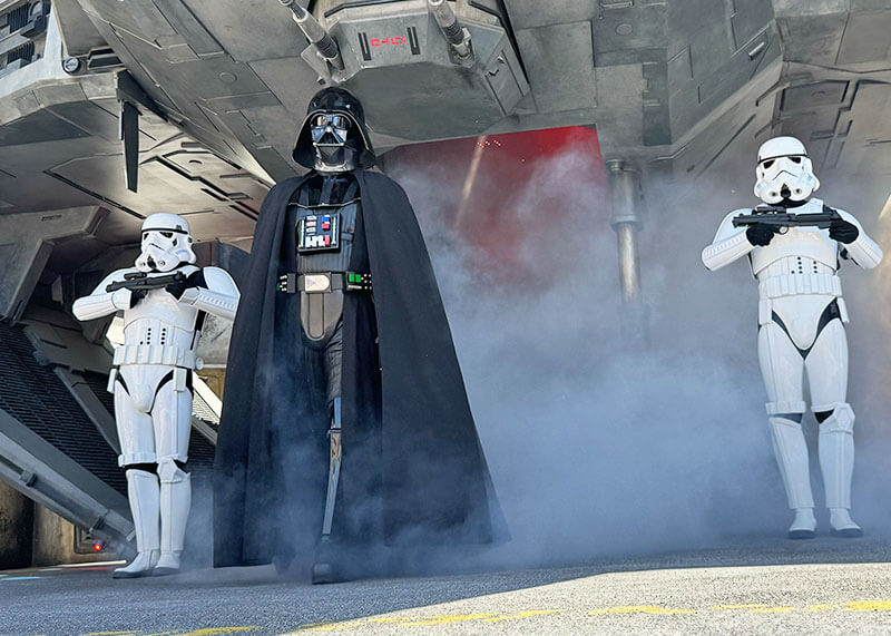 How to Celebrate Star Wars Month at Disneyland Resort - Darth Vader appears with Stormtroopers