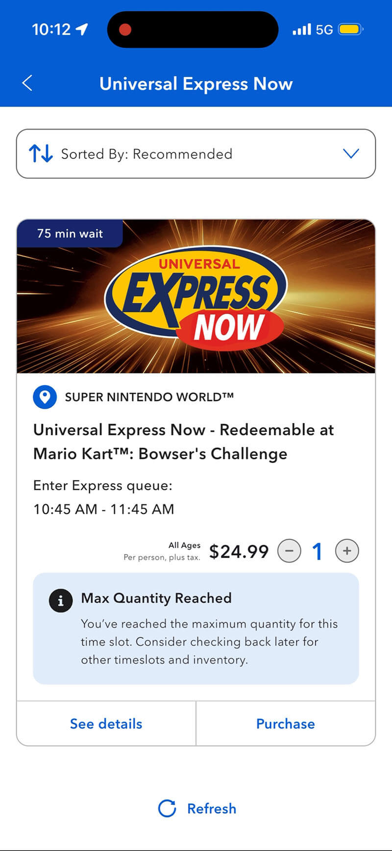 Universal Express Now for Mario Kart: Bowser's Challenge on Universal Orlando App