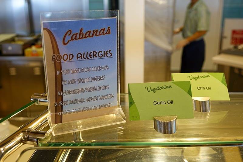 Disney Cruise Food Allergies - Cabanas Buffet