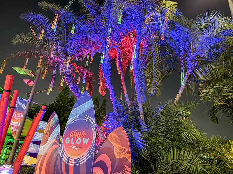 AquaGlow Decor at Aquatica Orlando