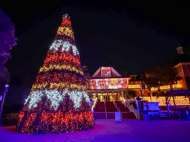 Dancing Lights and Christmas Tree at Busch Gardens Christmas Town