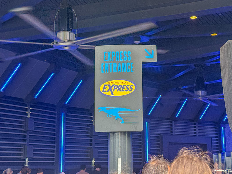 Jurassic World VelociCoaster Express Entrance Sign