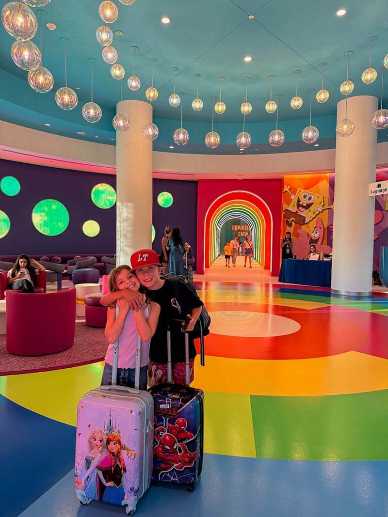 Kids with Suitcases in Universal Kids Resort Lobby