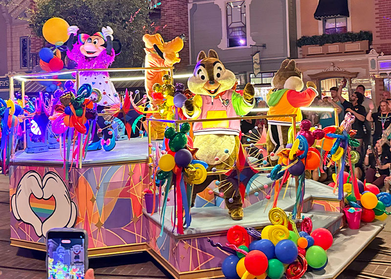 Pride Nite Disneyland Cavalcade with Chip and Minnie