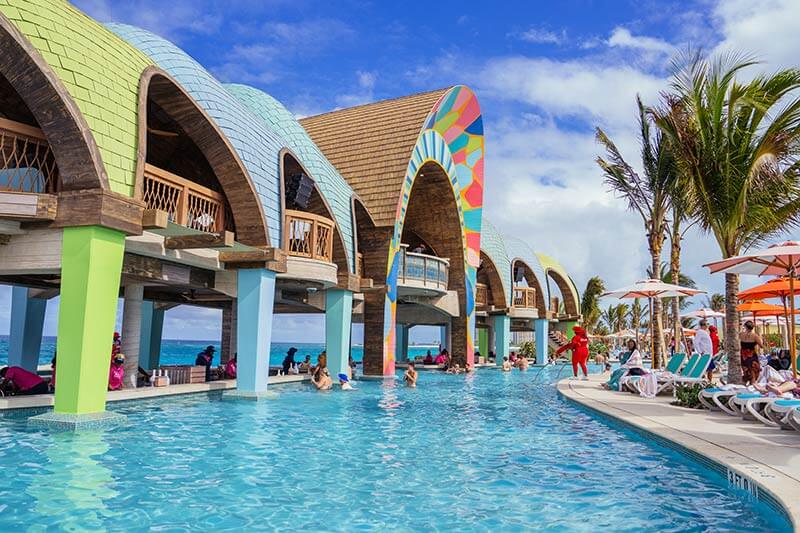 The Floating Flamingo, the world's largest swim-up bar