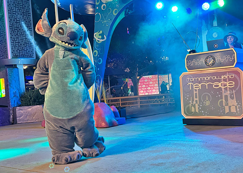 Stitch dance party at Pride Nite Disneyland