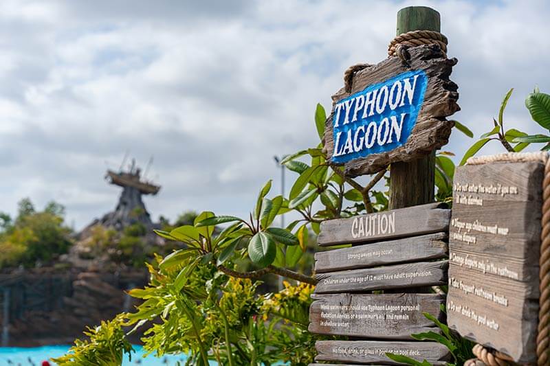 Signage at Disney's Typhoon Lagoon Water Park.