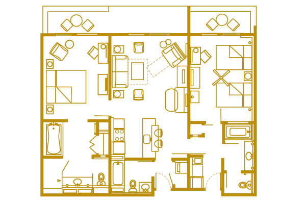 Disney S Animal Kingdom Villas Kidani Village Walt World 2 Bedroom Villa Savanna View Wheelchair Accessible