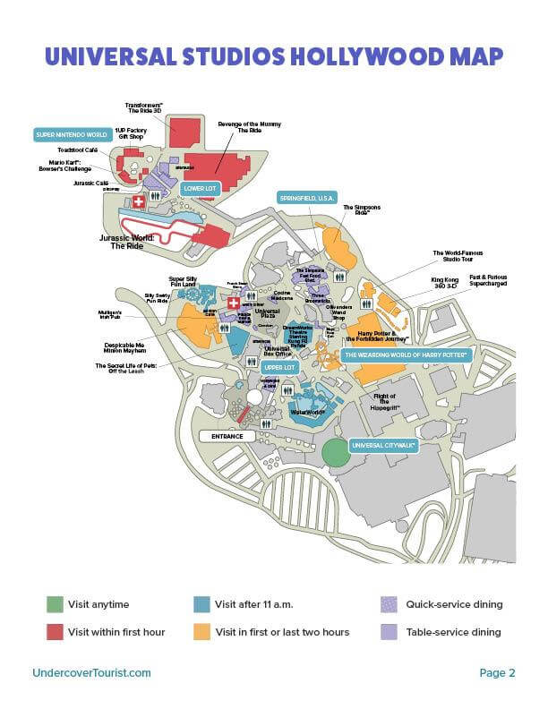 Universal Studios Hollywood Map